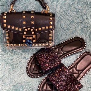 Purse and slides 50$